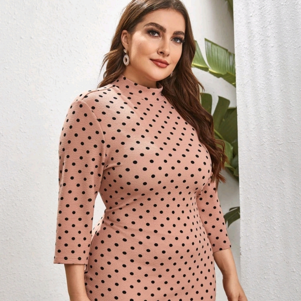 💙FLASH SALE💙NEW Mock Neck Polka Dot Dress